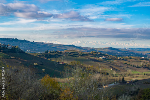 Langhe monferrato wine region Barolo landscape piedmont  italy