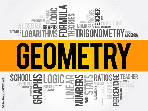 Geometry word cloud collage, education concept background