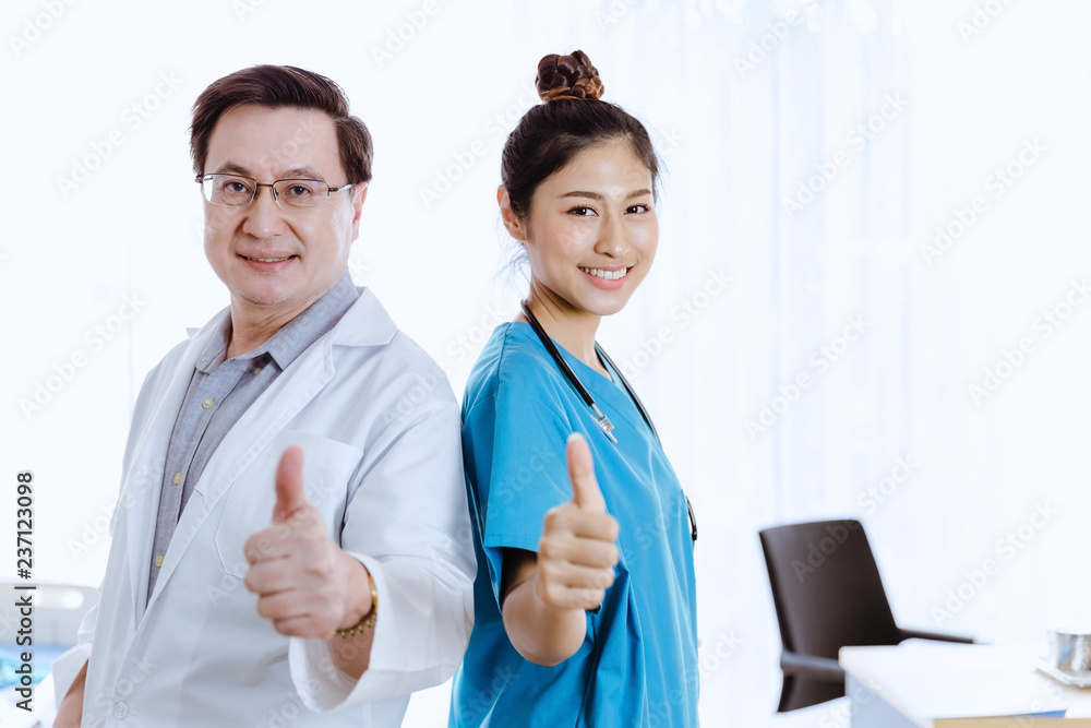 Portrait Asian Doctor people team standing in room hospital Portrait Asian Doctor people team standing in room hospital