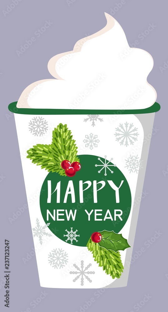 isolated object of a Cup of coffee..Hand drawn Christmas card. Merry Christmas and New Year typography. Cute holidays greeting card, invitation, poster and templates. Vector. isolated object of a Cup of coffee..Hand drawn Christmas card. Merry Christmas and New Year typography. Cute holidays greeting card, invitation, poster and templates. Vector.
