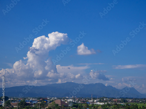 Scenic view landscape of mountains in northern thailand. photo