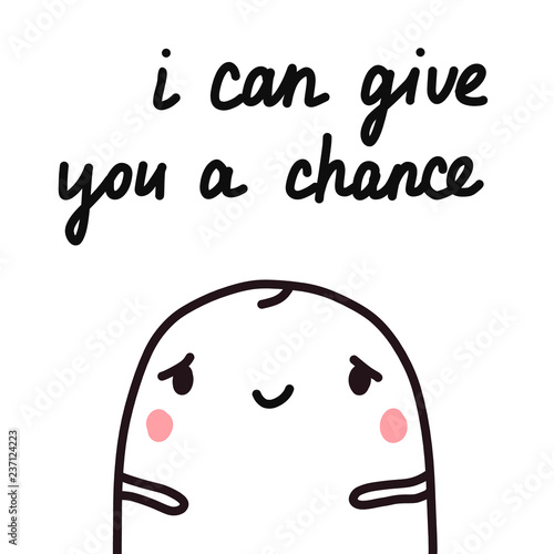 I can give you a chance hand drawn illustration with kind marshmallow feelings and emotions for prints posters t shirts articles psychology and psychotherapy
