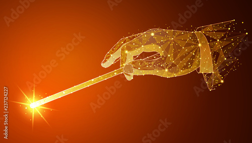 Magic wand. Hand holding a Abstract design.