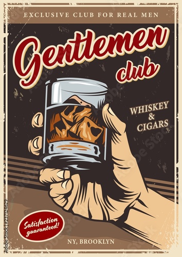 Dekoracja na wymiar  vintage-gentlemen-club-advertising-template