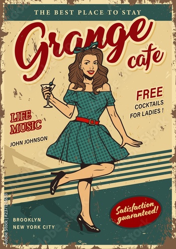 Retro party colorful poster