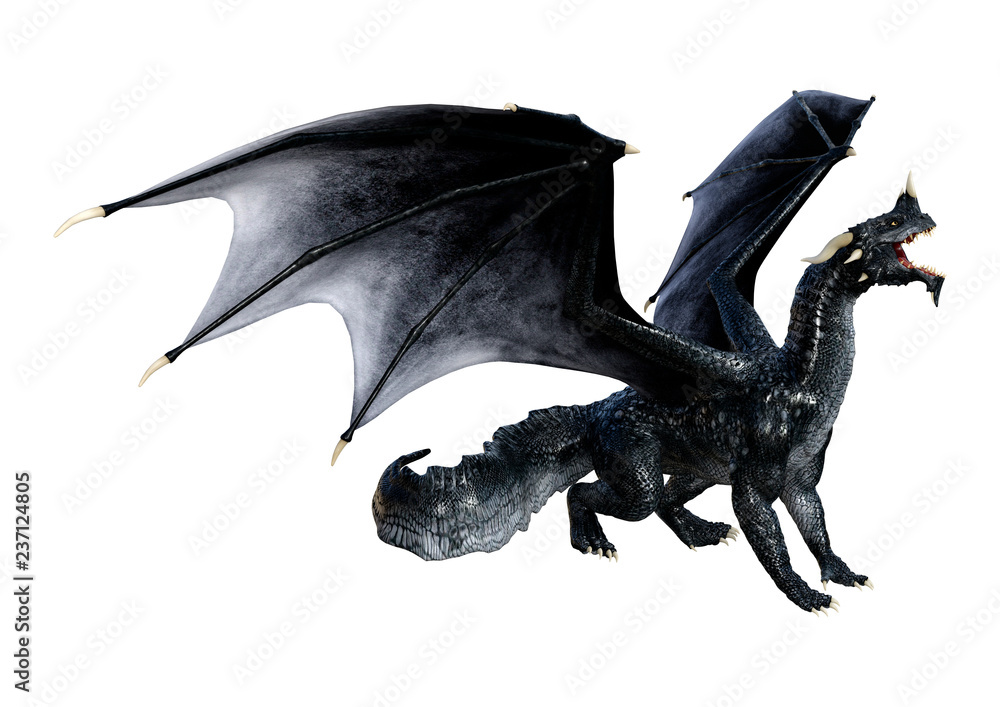 Fototapeta premium 3D Rendering Fairy Tale Dragon on White