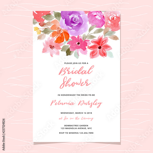 bridal shower with floral watercolor header