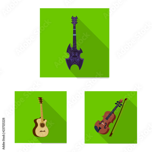 Vector illustration of music and tune symbol. Set of music and tool vector icon for stock.