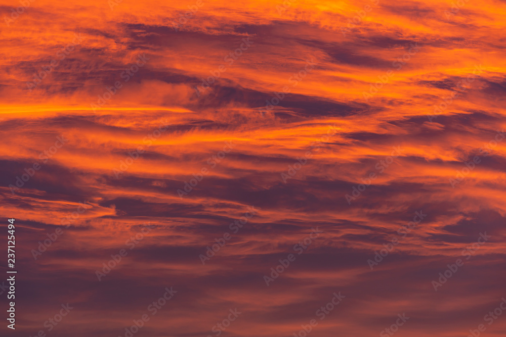 Glowing Sunset Sky Orange
