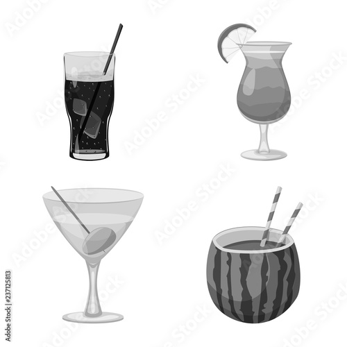 Isolated object of drink and bar icon. Collection of drink and party stock symbol for web.