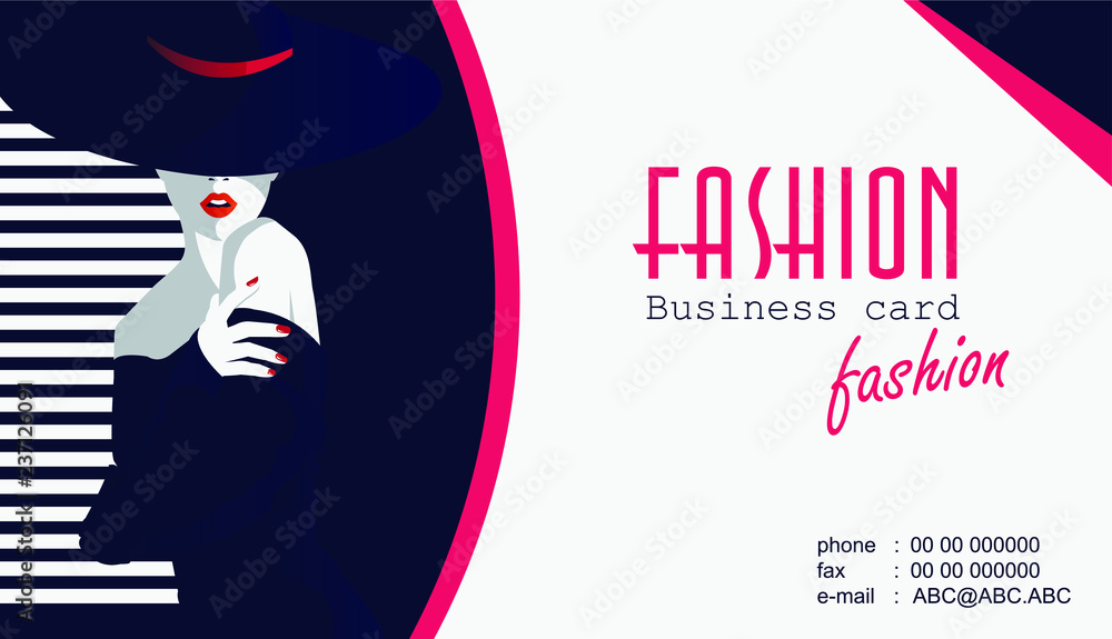 Obraz premium Business cards with fashion woman.