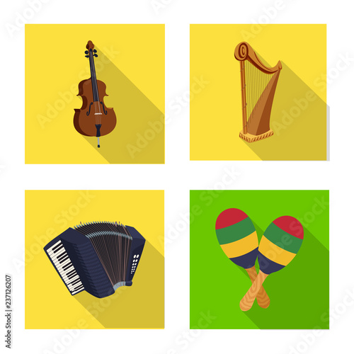 Vector design of music and tune symbol. Collection of music and tool stock vector illustration.