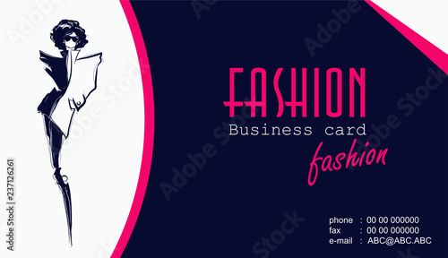 Business cards with fashion woman.