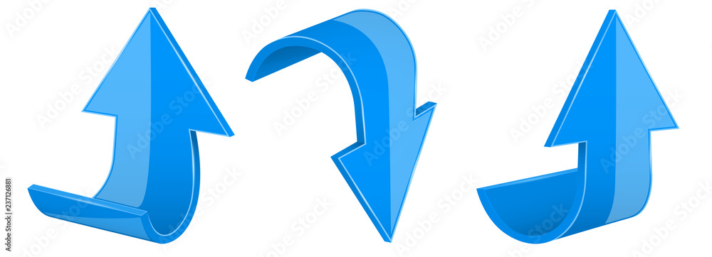 Arrows. Blue UP and DOWN 3d icons Arrows. Blue UP and DOWN 3d icons