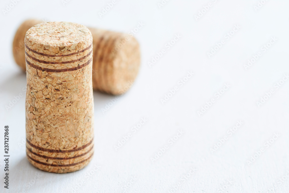 Close-up of wine bottle corks