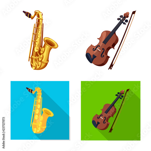 Isolated object of music and tune logo. Set of music and tool stock symbol for web.