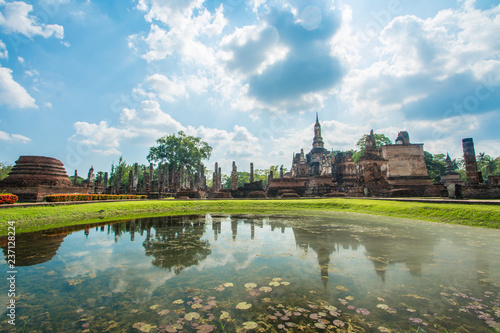Wat Mahathat Temple in Sukhothai historical park  Thailand