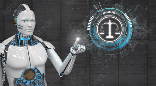 Fotografía White Robot Click Justice Scale Network