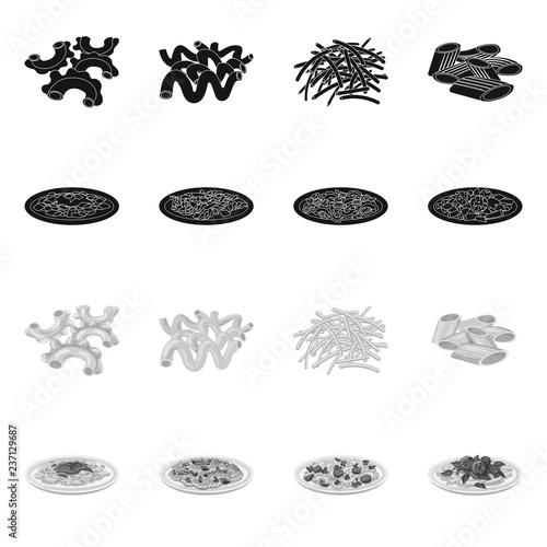 Vector illustration of pasta and carbohydrate icon. Collection of pasta and macaroni stock vector illustration.