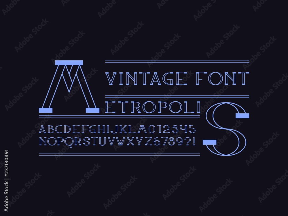 Vecteur Stock Metropolis font. Vector alphabet | Adobe Stock