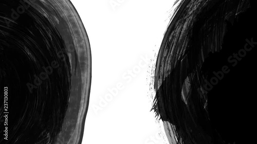 Animation grunge - brush stroke on a white background. Abstract hand - painted element. Grunge brush strokes animation. Underline and border design. Seamless looping background. 4K