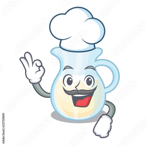 Chef Jug of milk isolated on mascot