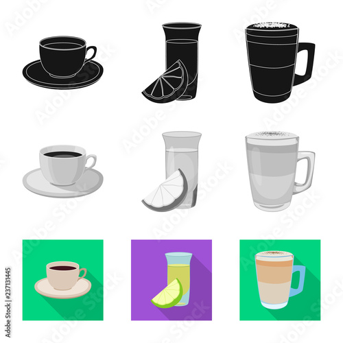 Isolated object of drink and bar icon. Collection of drink and party vector icon for stock.