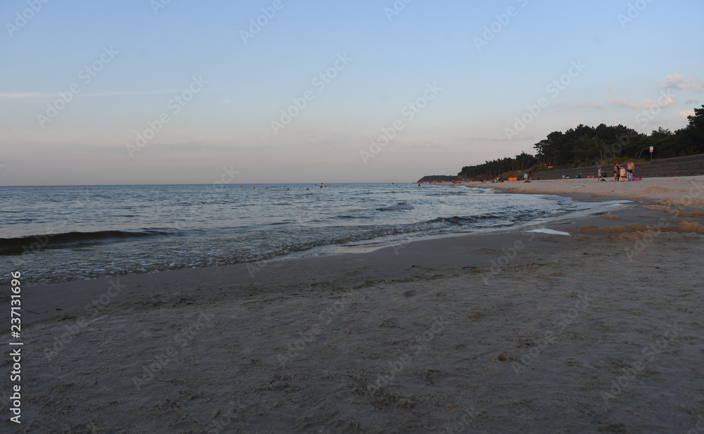 12 JULY 2018 - OSTROW, POLAND: Polish Baltic sea during summer