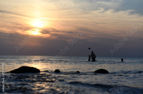 12 JULY 2018 - OSTROW, POLAND: Polish Baltic sea during summer