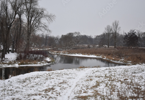 Long river in winter. © Aksana