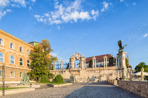 entrance gate of Buda Castle Palace in Budapest, Hungary.