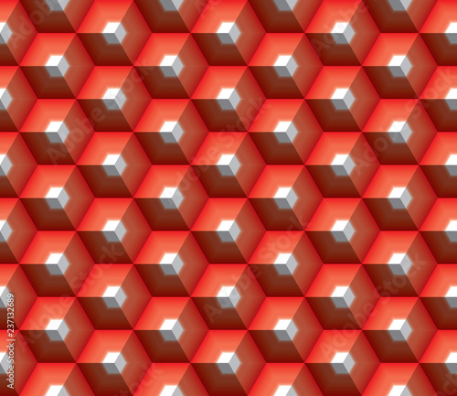 Fototapeta Naklejka Na Ścianę i Meble -  red hexa cubes