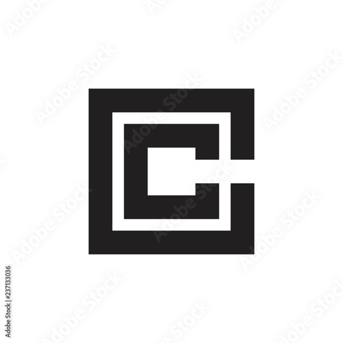 letter cc square stripes logo 