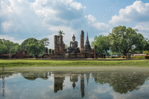 Wat Mahathat Temple in Sukhothai historical park  Thailand