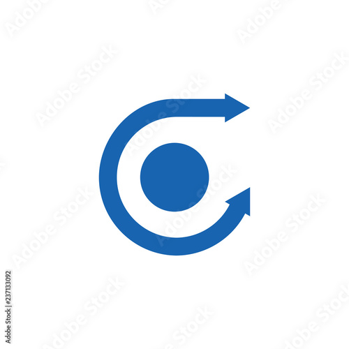 Free Download letter c arrows dot circle logo  - GFXLoad