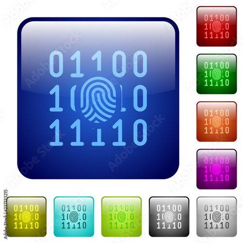 Digital fingerprint color square buttons