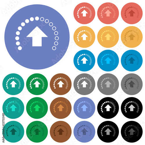 Upload in progress round flat multi colored icons