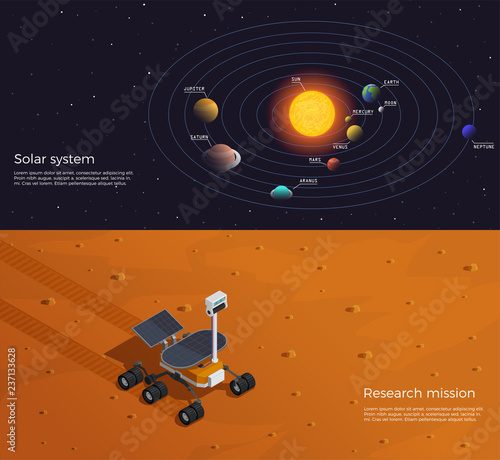 Mars Colonization Isometric Banners