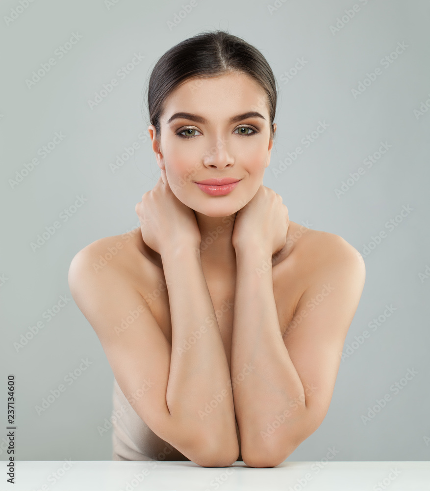 Pretty woman with healthy skin smiling Pretty woman with healthy skin smiling