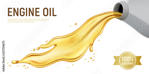 Realistic Motor Oil White Background