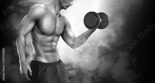 Strong man doing weight lifting