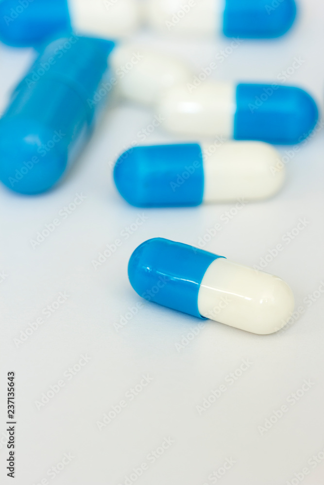 Prescription pills on white background. Prescription pills on white background.