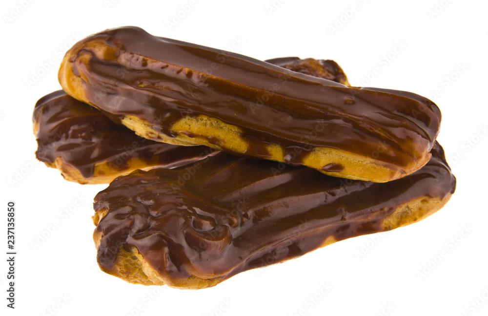 chocolate covered custard isolated on white background chocolate covered custard isolated on white background