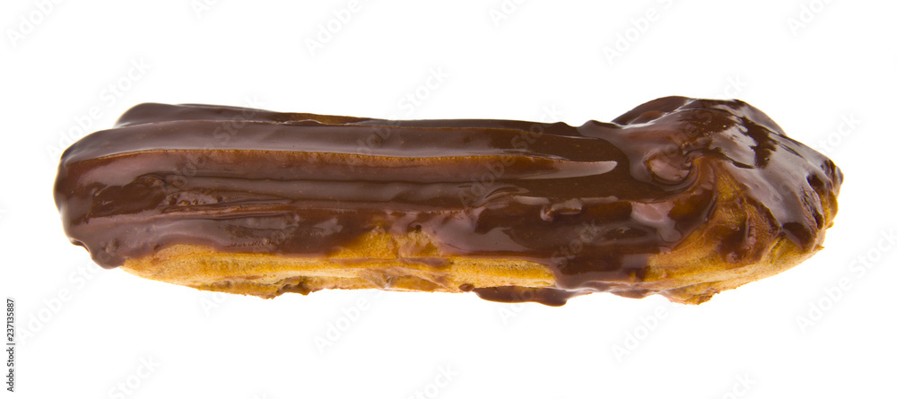 chocolate covered custard isolated on white background chocolate covered custard isolated on white background