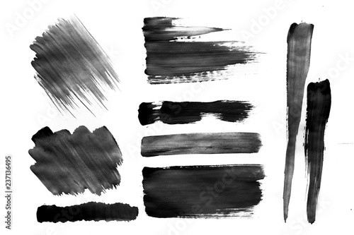 Brush strokes with watercolor paint on paper Brush strokes with watercolor paint on paper