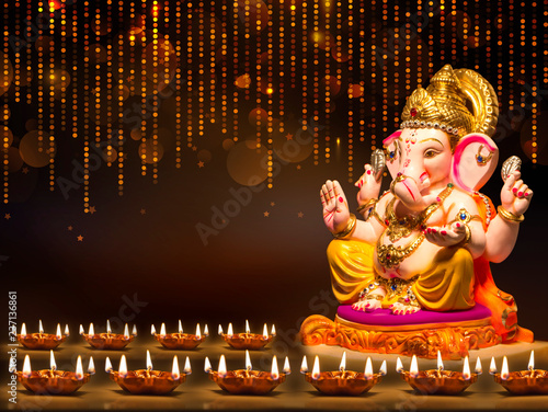 Lord Ganesha with Blurred bokeh background