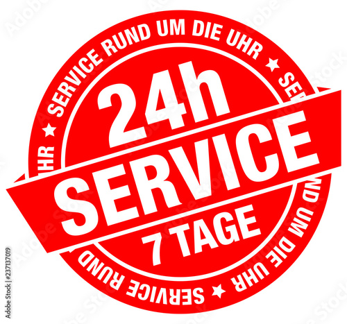 Button Banner "24h Service" rot/silber