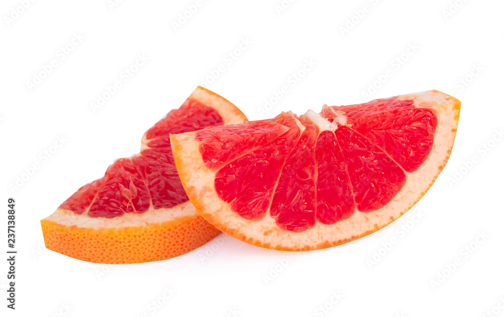 Grapefruit slice isolated on white background. Grapefruit slice isolated on white background.