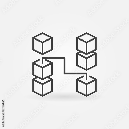 Blockchain outline icon. Vector concept symbol for digital finance industry and block chain technology