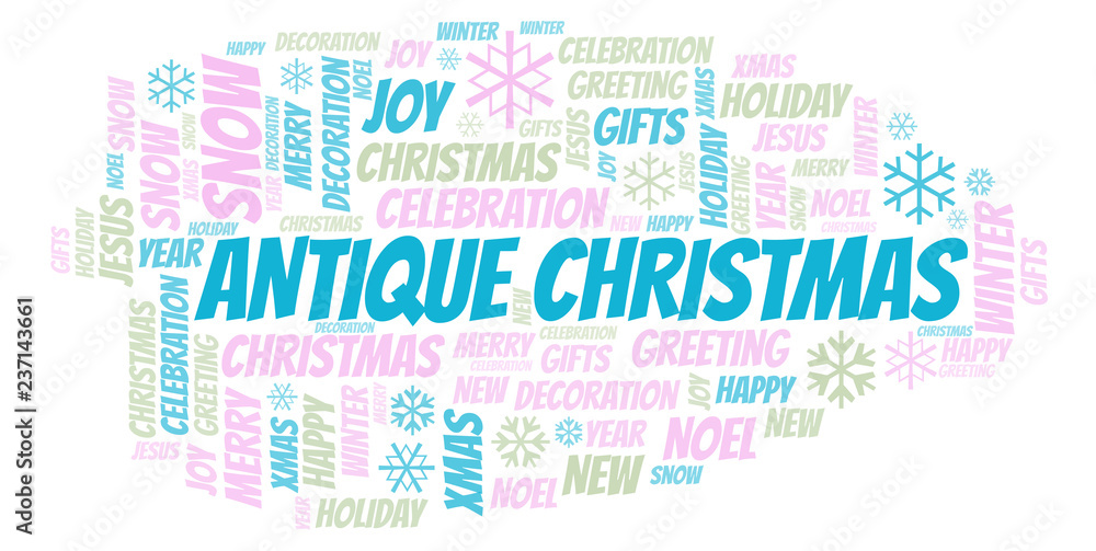 Fototapeta premium Antique Christmas word cloud.